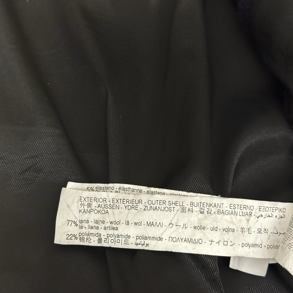 Zara Varsity Wool Bomber Jacket Dark Navy Size L - Picture 14 of 15